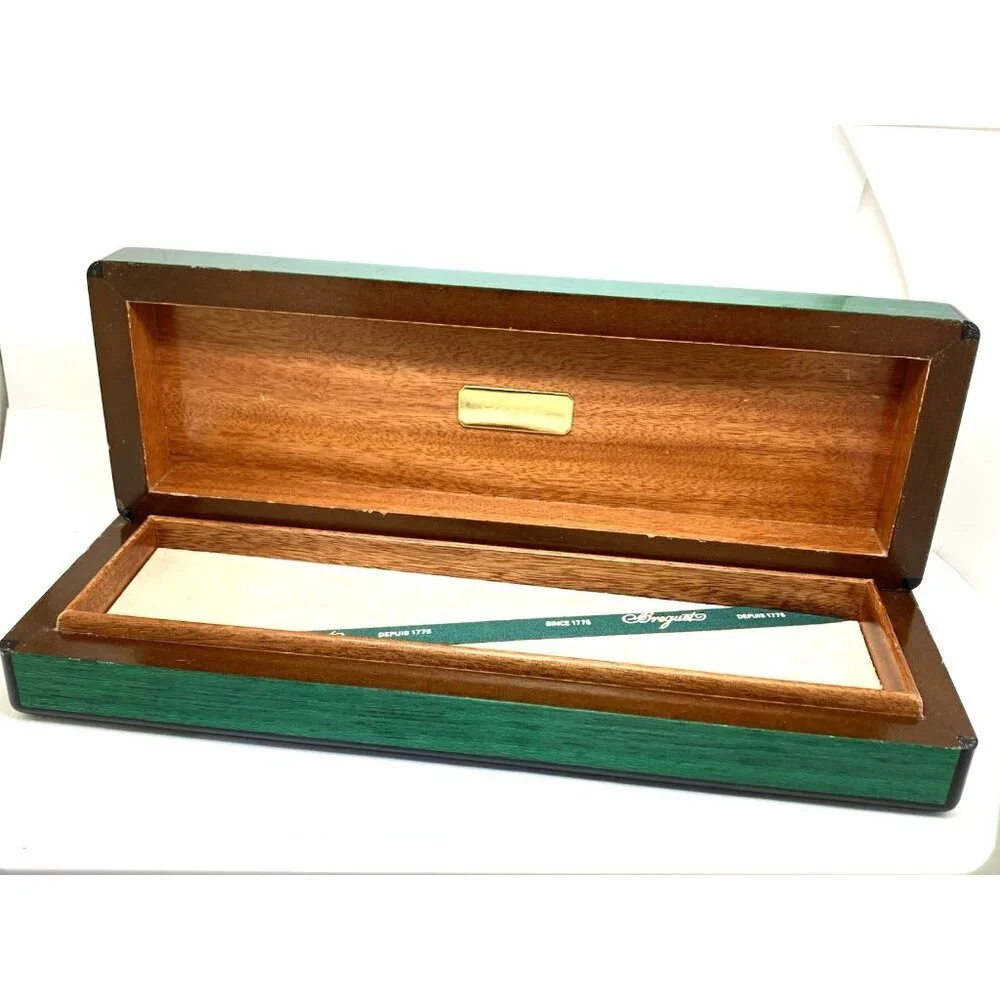 Breguet Watch Box Presentation Green Lacquered Wooden Display Empty Rare